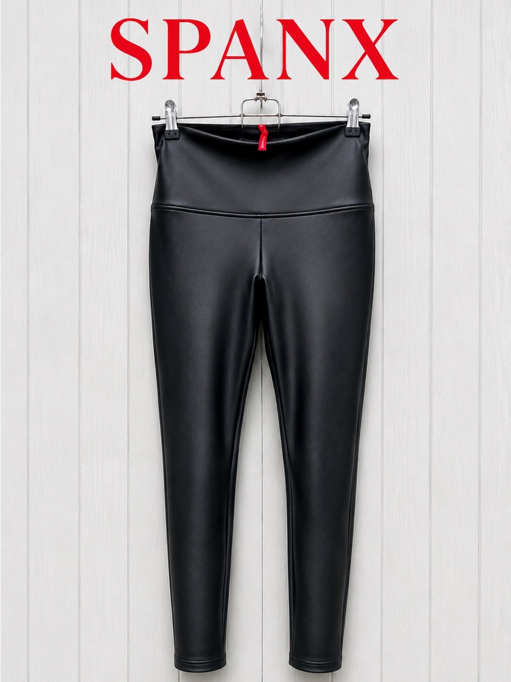SPANX Black Faux Leather High-Waist Leggings